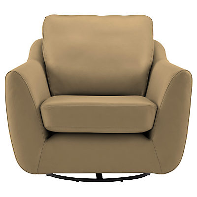 G Plan Vintage The Sixty Seven Leather Swivel Chair Capri Leather Olive Green